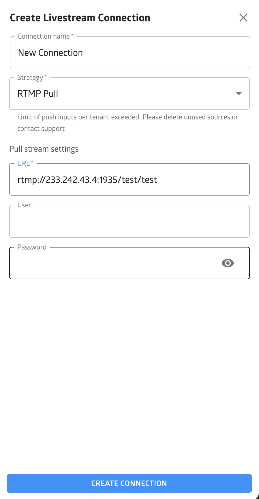 RTMP Pull Configuration