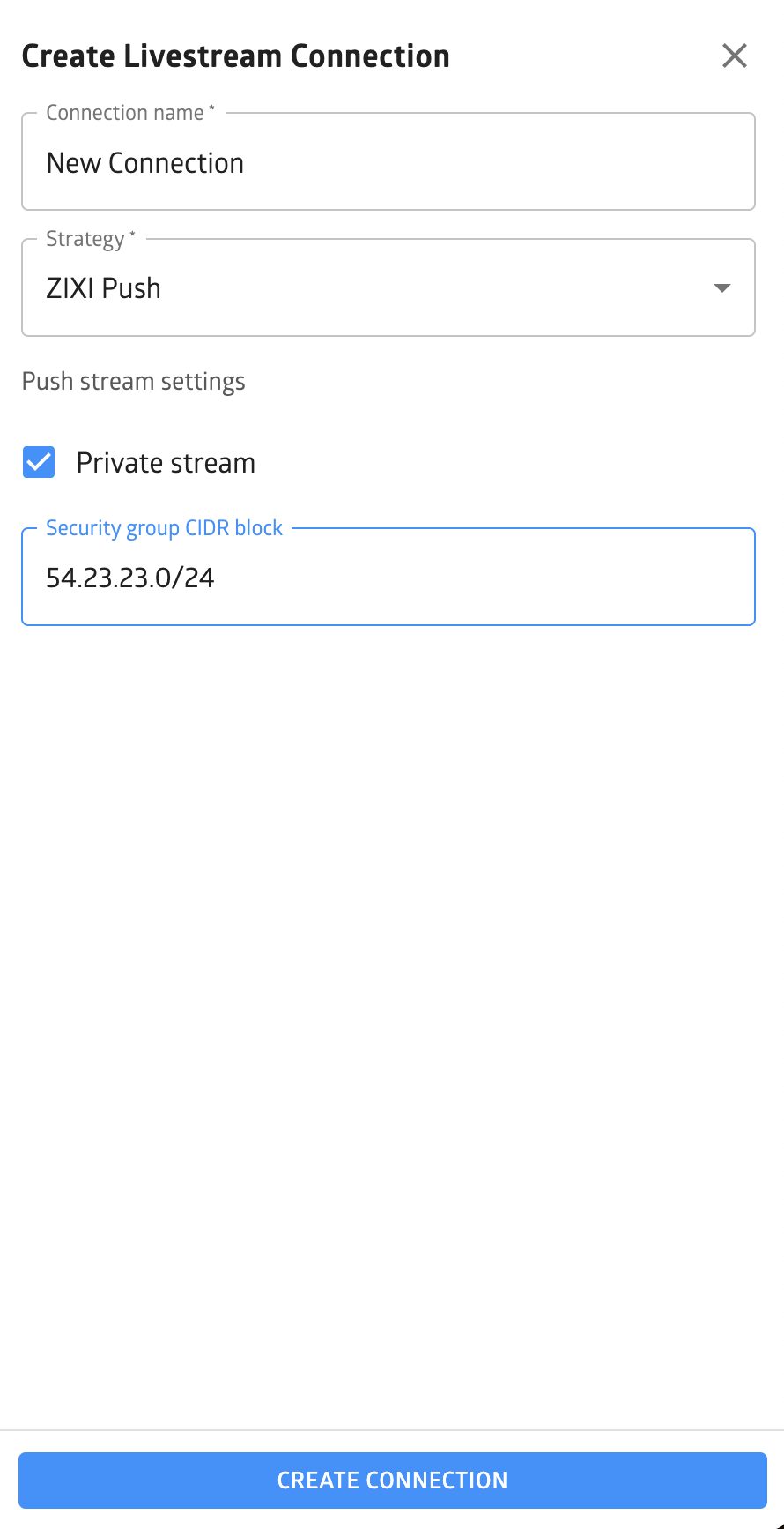 ZIXI Push Configuration